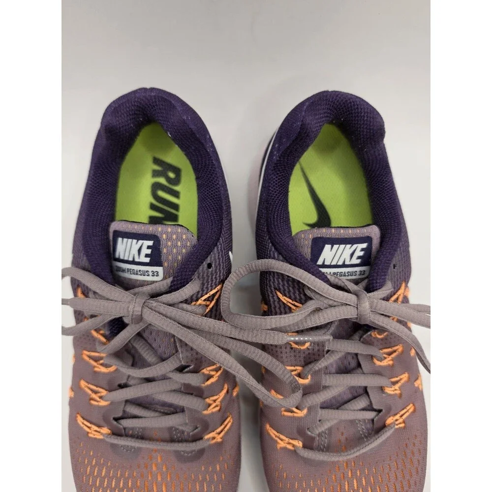 Nike Air Zoom Pegasus 33 Purple Athletic Running Shoes 831356-500 Women Size 10